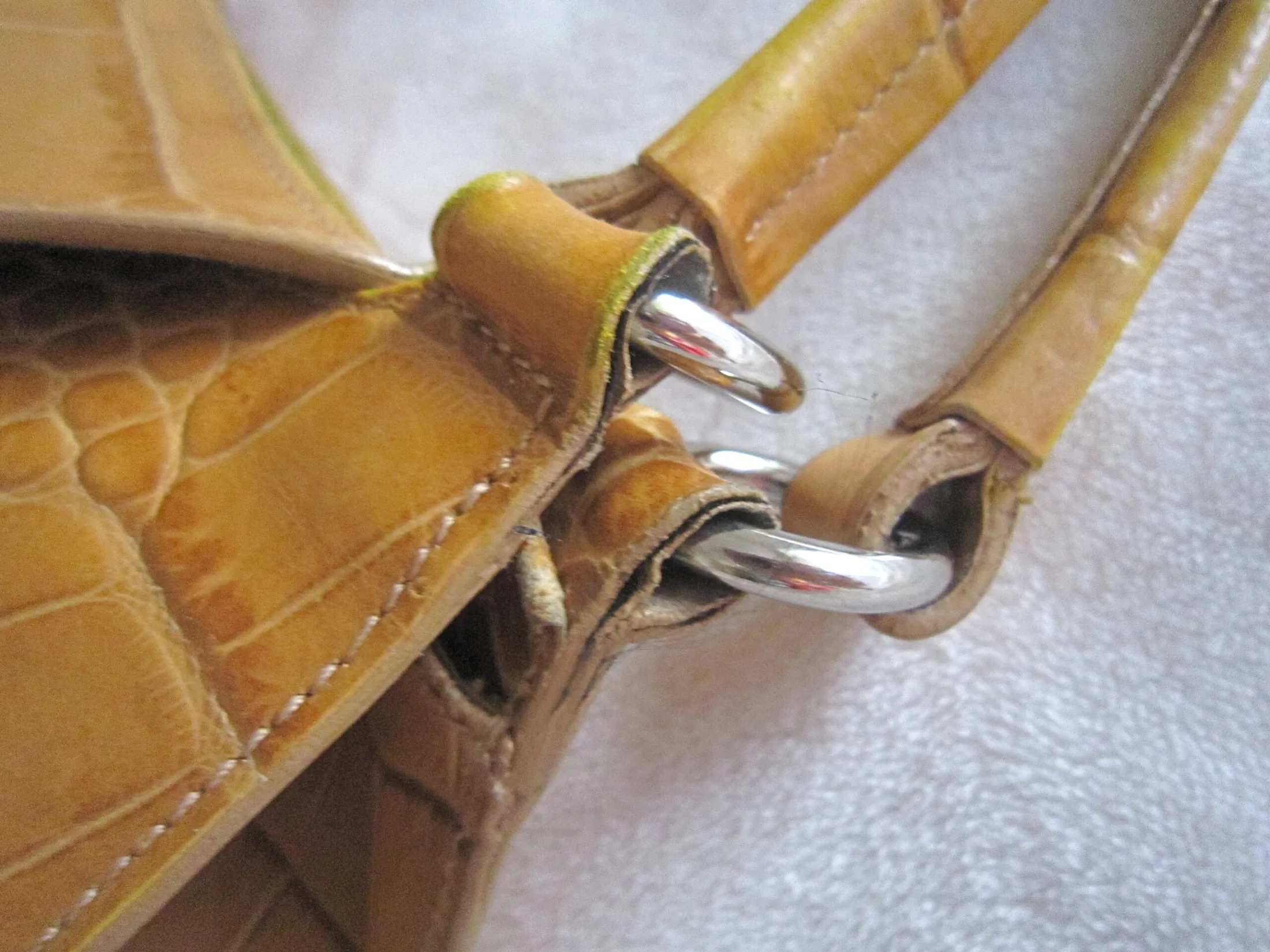 Furla Yellow Croc Embossed Leather Hobo Bag — image 4