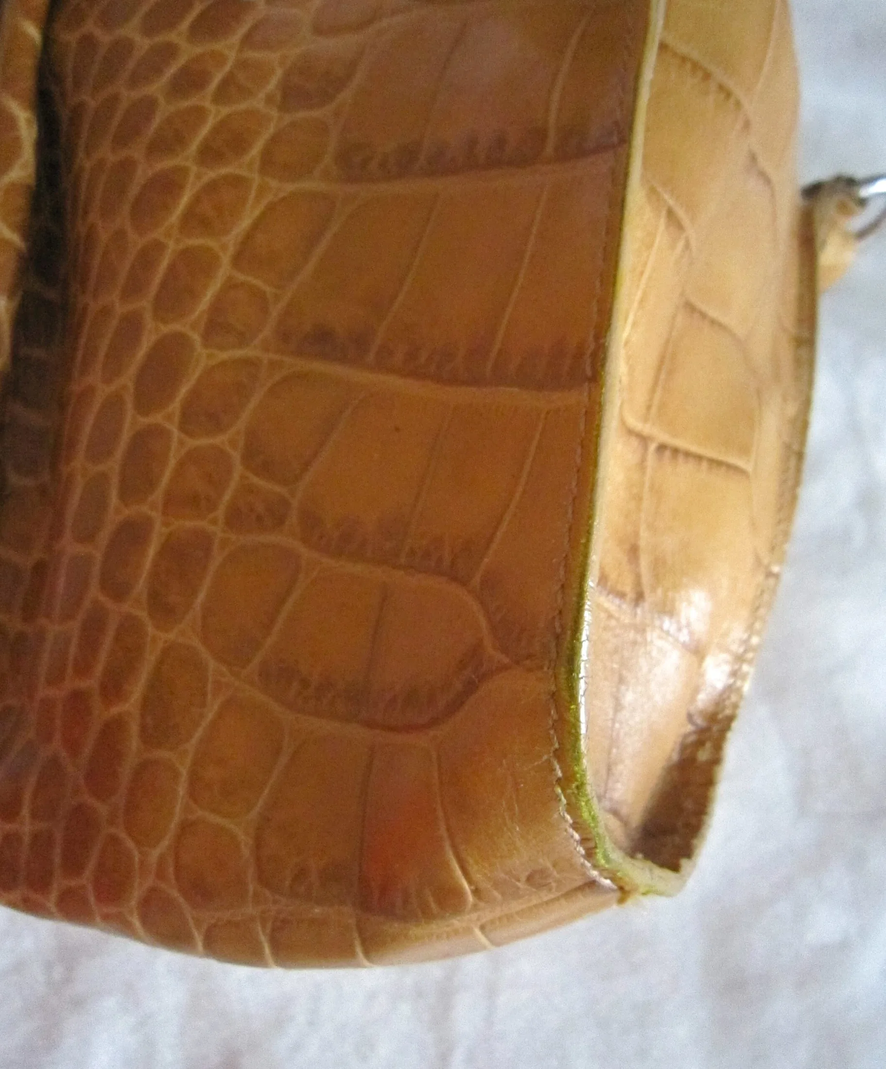 Furla Yellow Croc Embossed Leather Hobo Bag — image 5