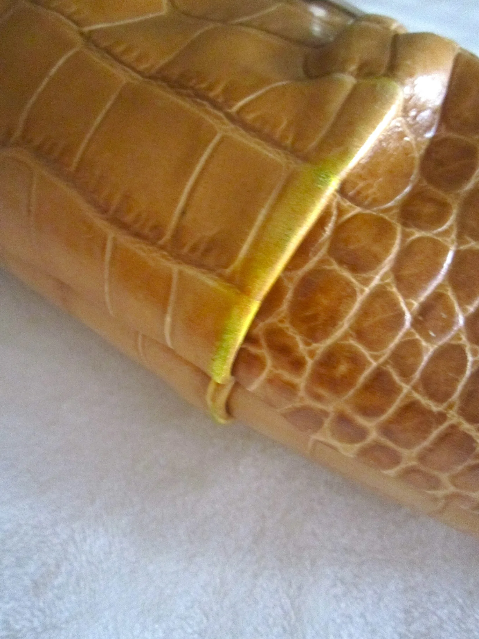 Furla Yellow Croc Embossed Leather Hobo Bag — image 7