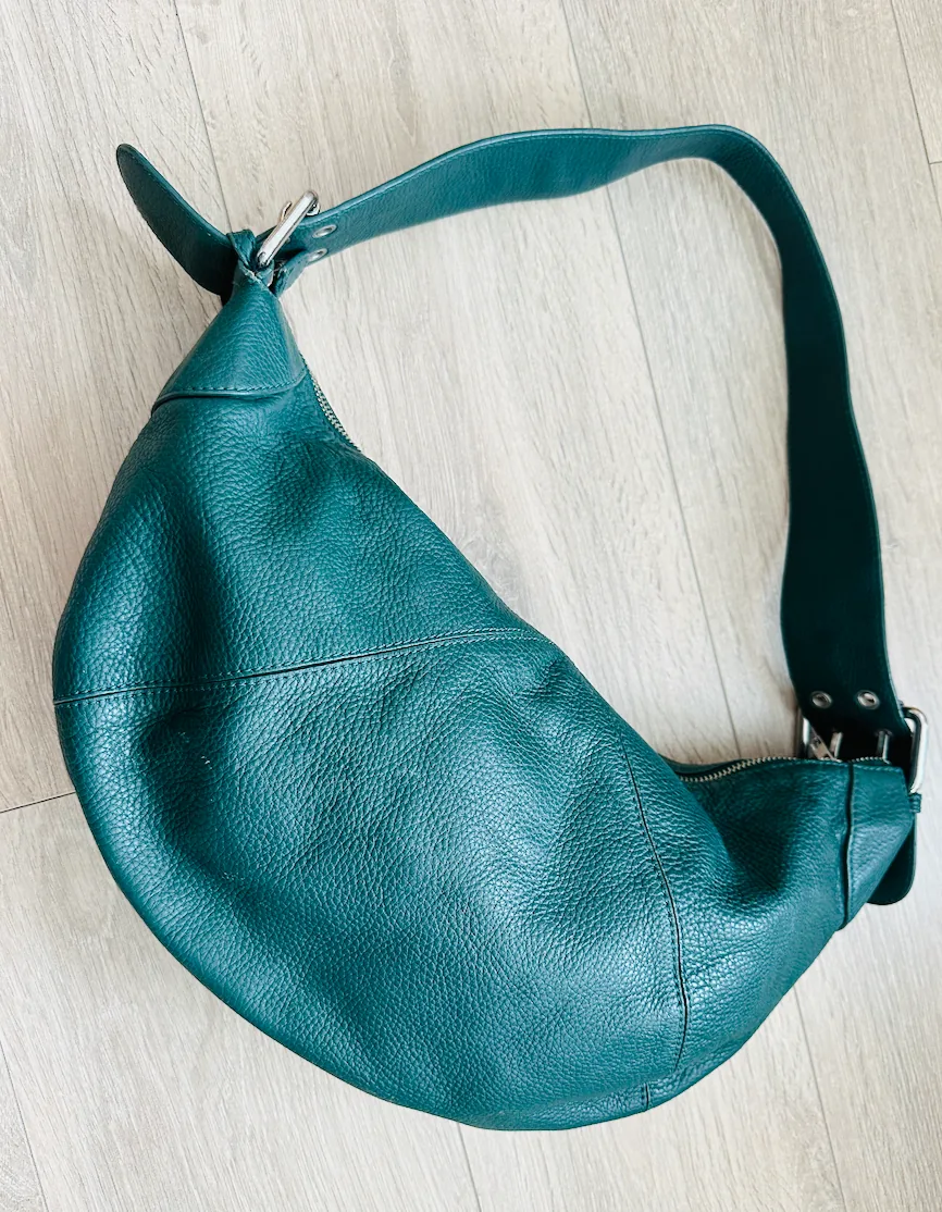 Furla Hobo Green Leather Handbag