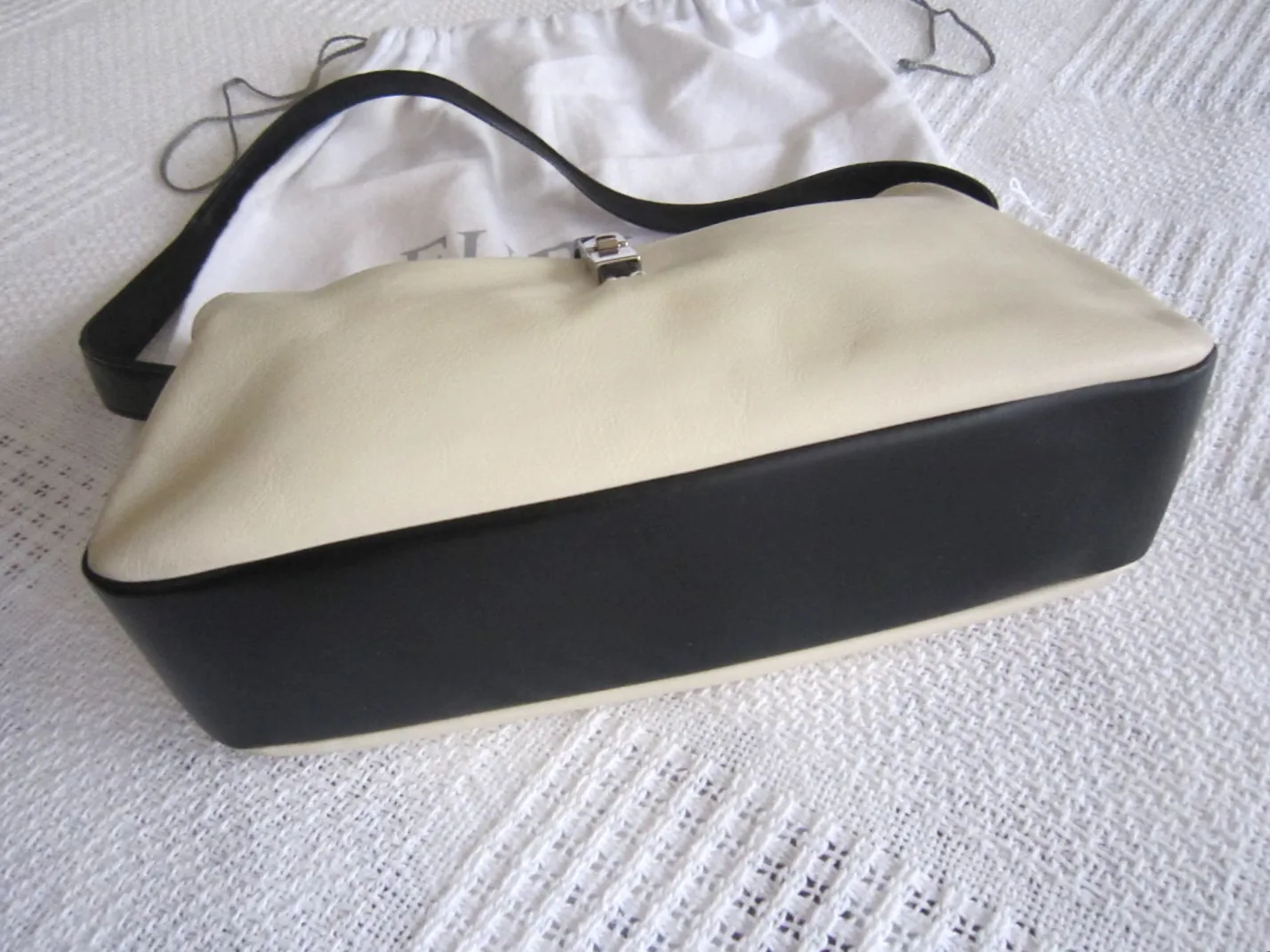 Furla White & Black Leather Hobo Bag — image 3