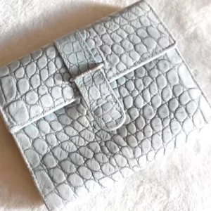 Furla Light Blue Croc Bi-Fold Wallet