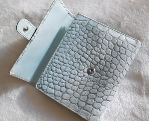 Furla Light Blue Croc Bi-Fold Wallet — image 3