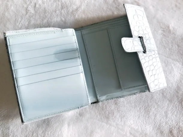Furla Light Blue Croc Bi-Fold Wallet — image 4