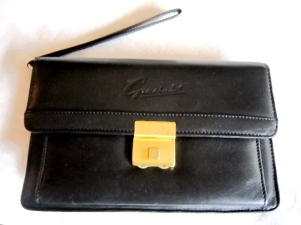 Gacini Black Leather Clutch