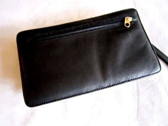 Gacini Black Leather Clutch — image 2