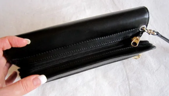 Gacini Black Leather Clutch — image 3