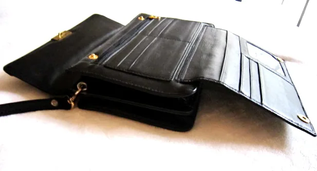 Gacini Black Leather Clutch — image 4