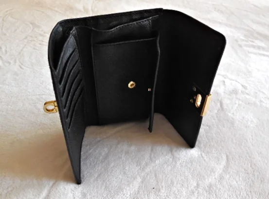 Gancini Black Leather Bi-Fold Wallet — image 3