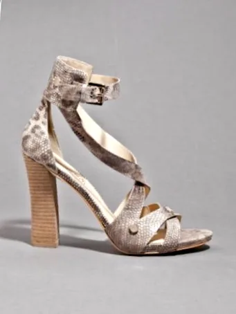 Guess by Marciano Leather Pattern Wrap High-Heel Sandals/Size 8.5 M