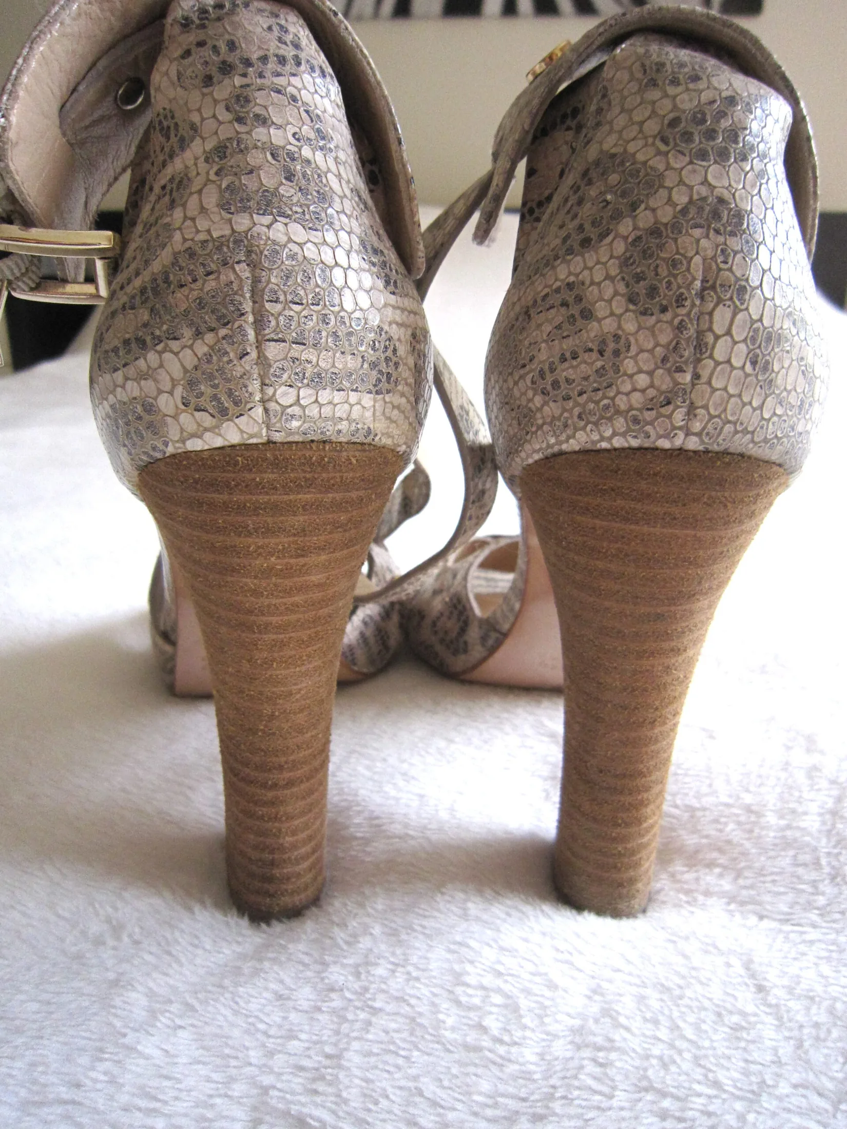 Guess by Marciano Leather Pattern Wrap High-Heel Sandals/Size 8.5 M — image 3