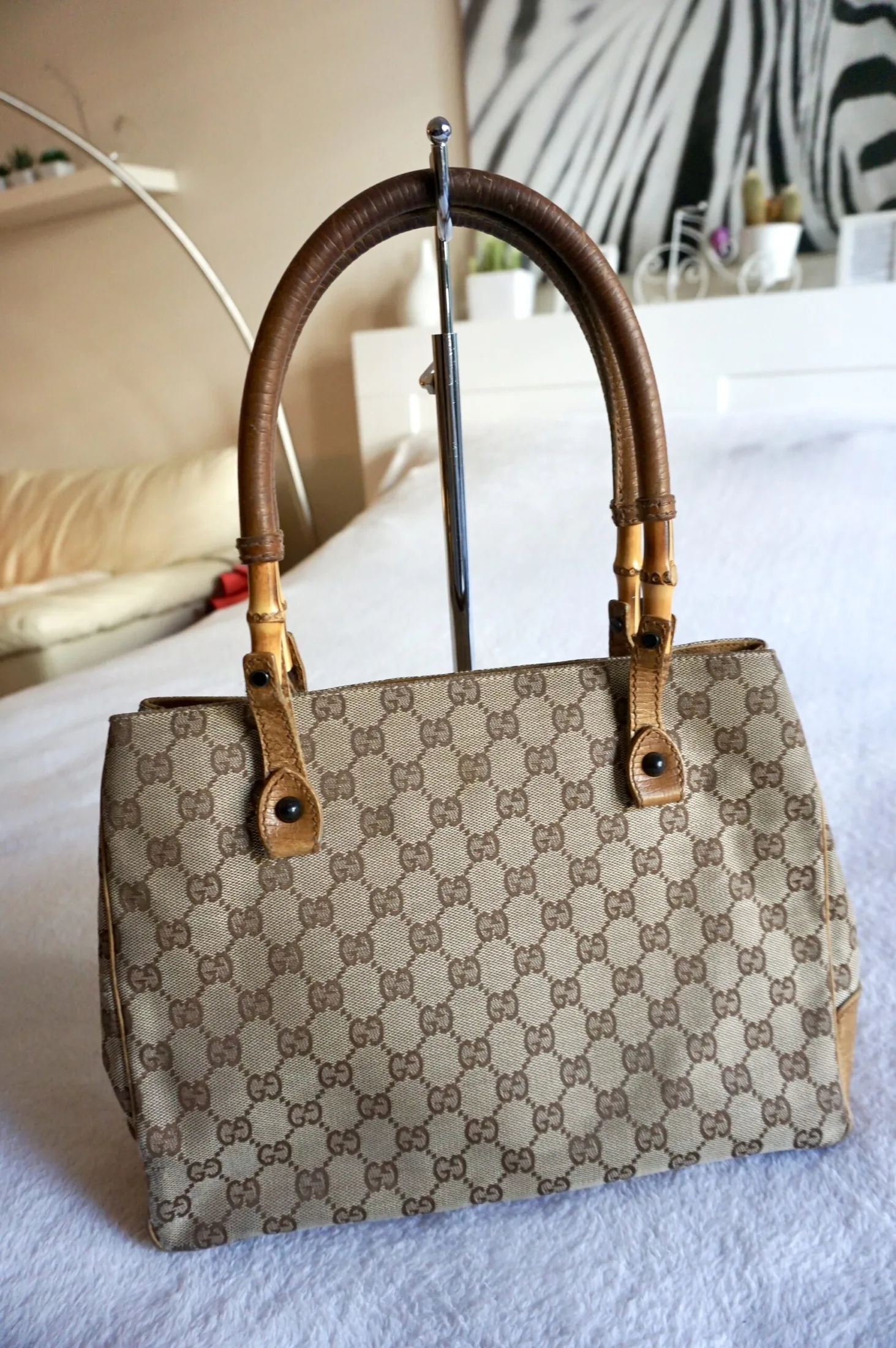 Gucci Bamboo Canvas Tote Bag — image 2
