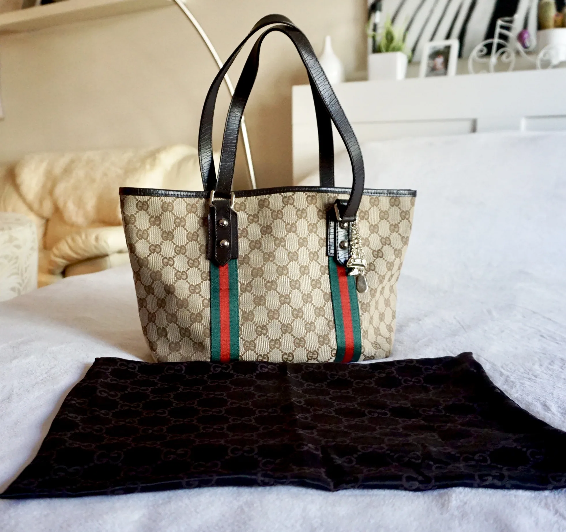 Gucci GG Canvas Charm Tote Bag