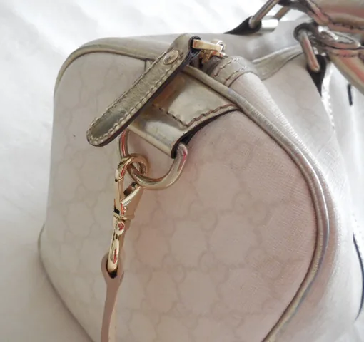 Gucci GG White Canvas Joy Boston Bag /Strap — image 5