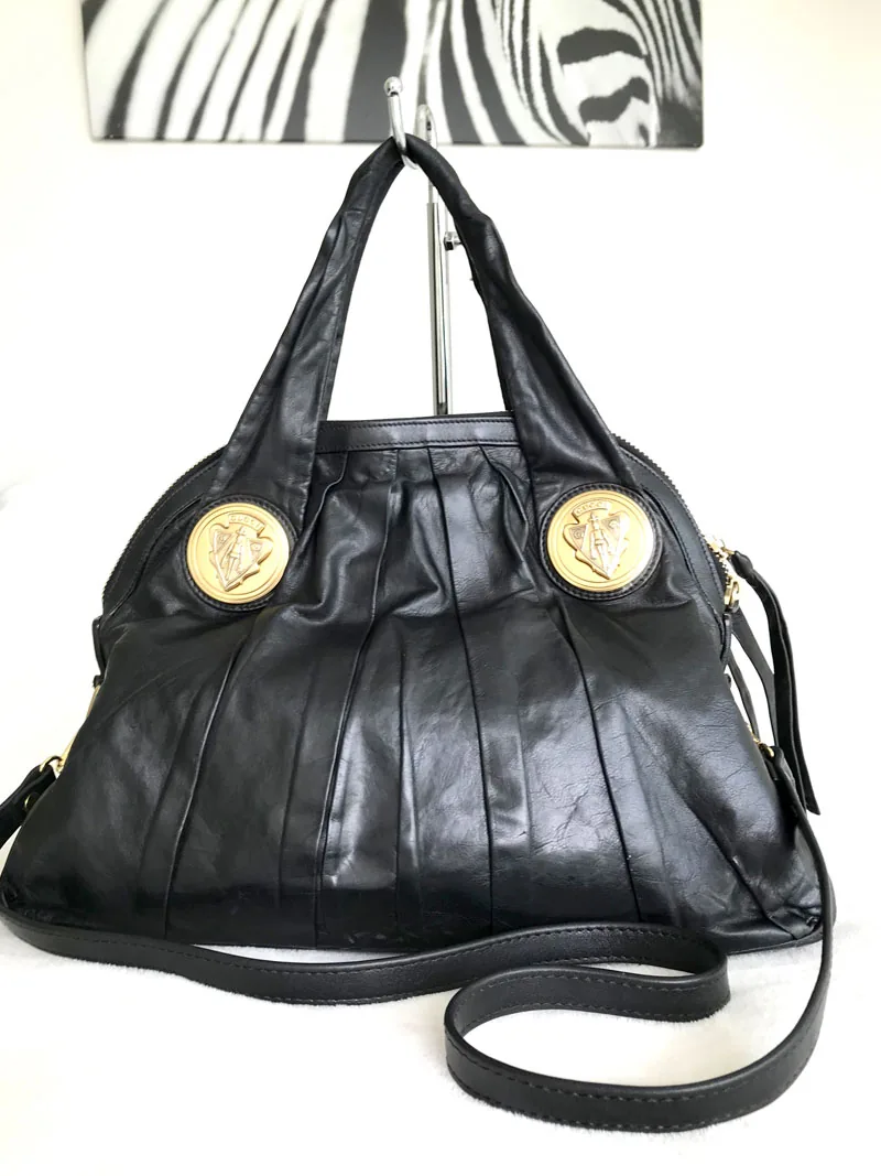Gucci Hysteria Black Calfskin Leather Shoulder Bag