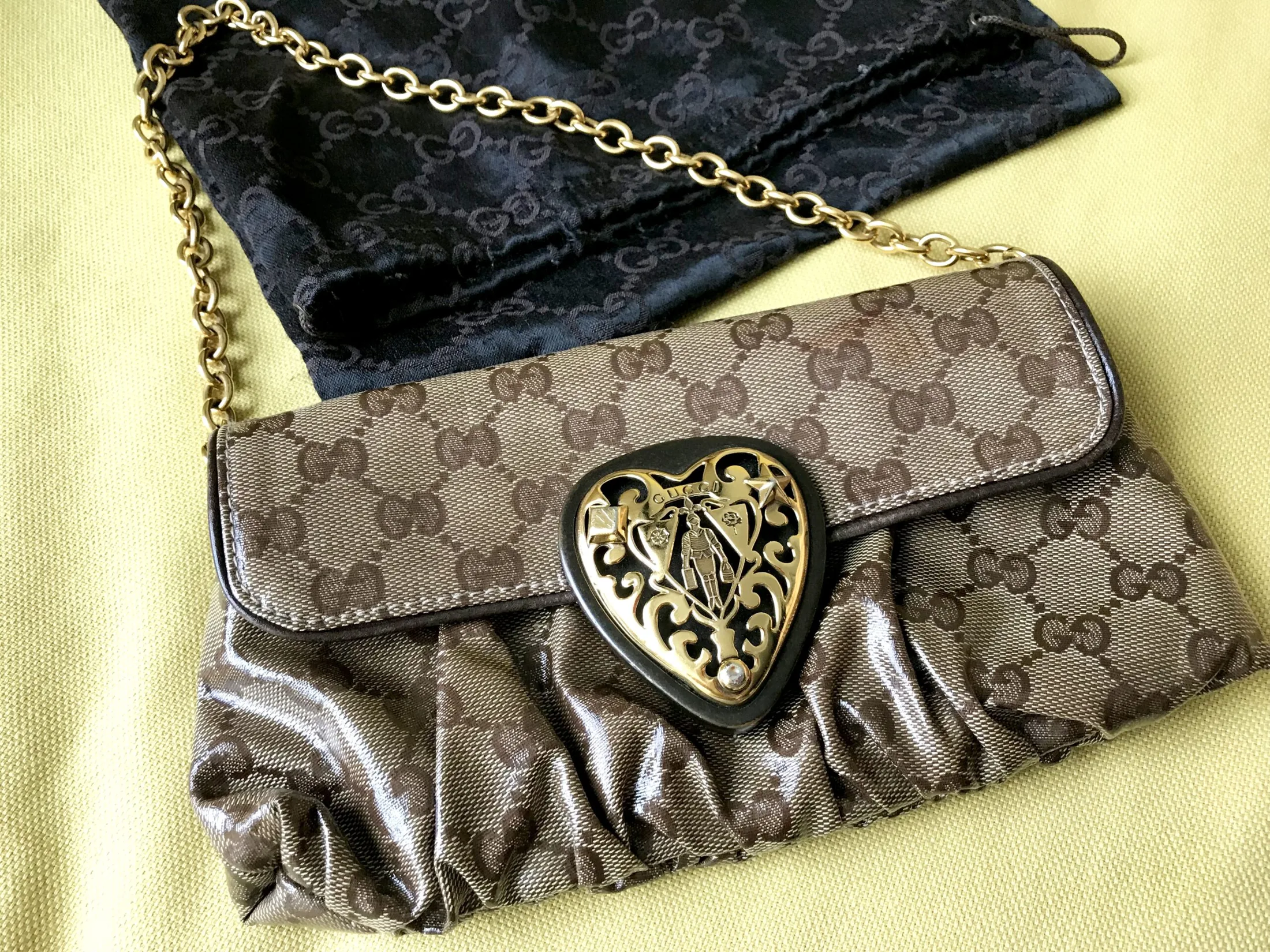 Gucci Hysteria Crystal GG Babouska Heart Clutch — image 3