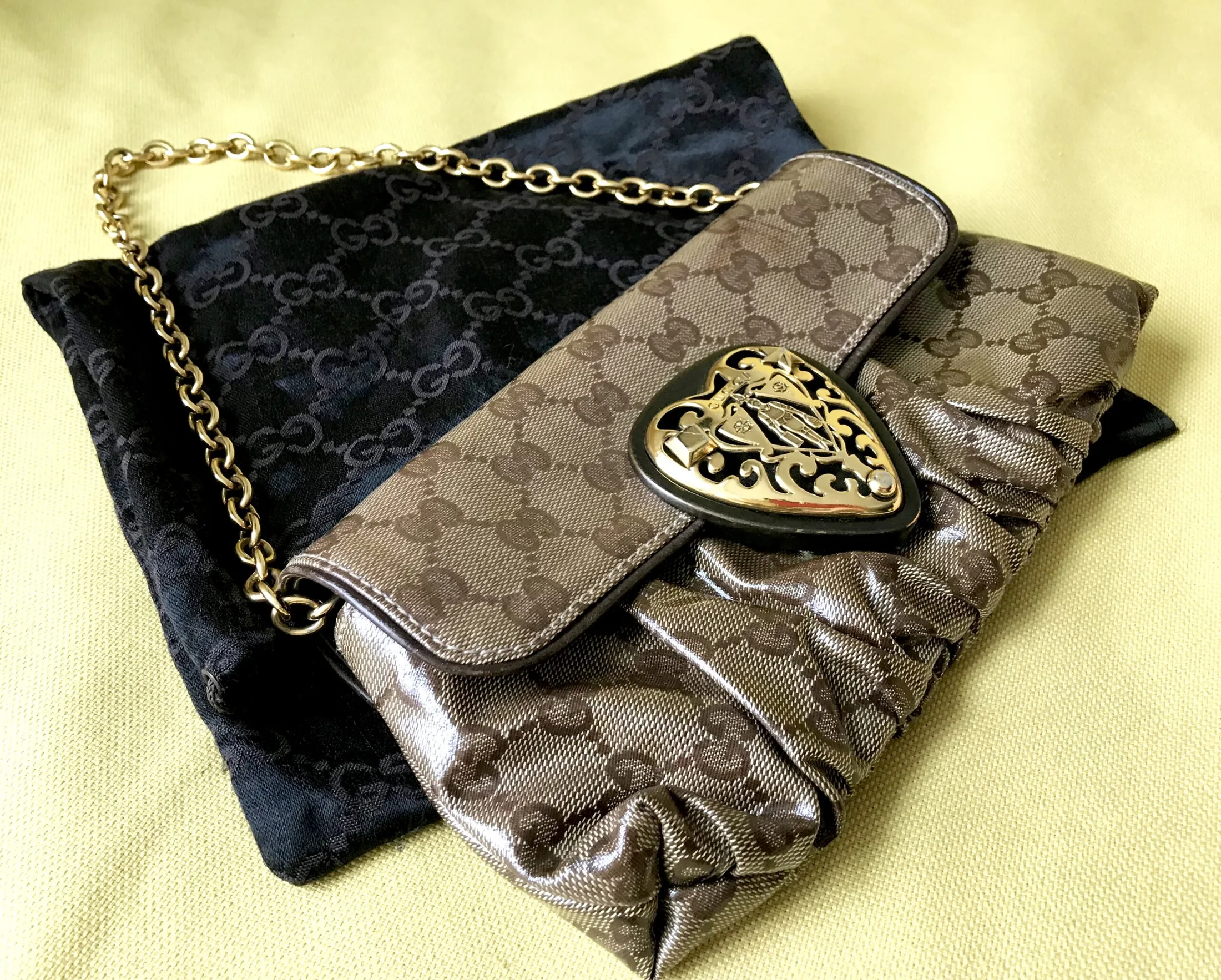 Gucci Hysteria Crystal GG Babouska Heart Clutch — image 4