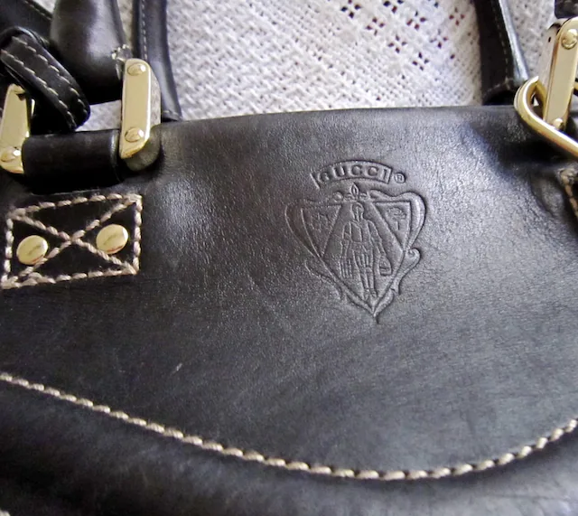 Gucci Large Fabric and Leather Shoulder Bag — image 2