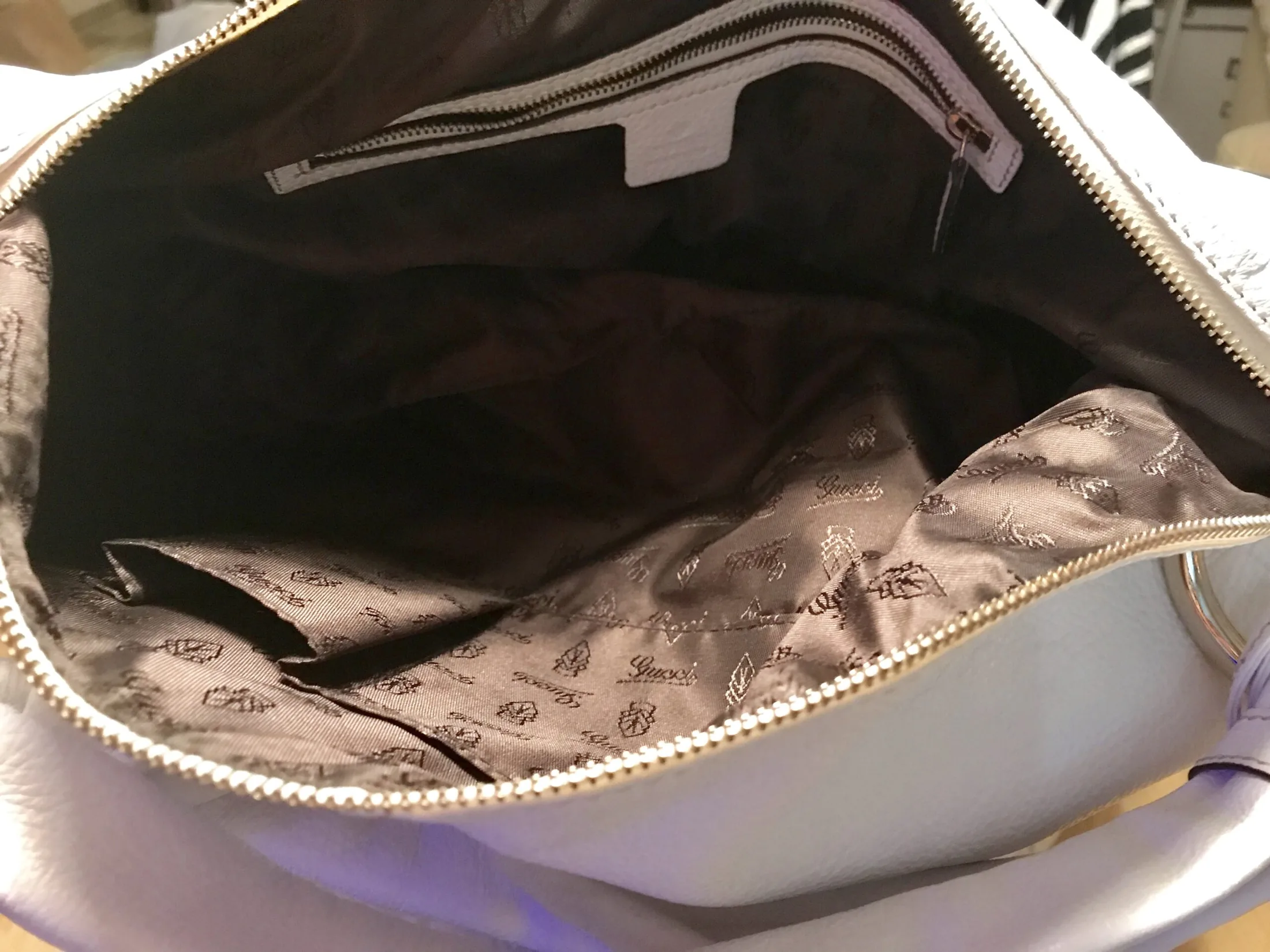 Gucci White Leather Bamboo Jungle Hobo Bag — image 10