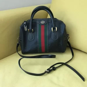 Vintage Gucci Black Signature Boston Bag