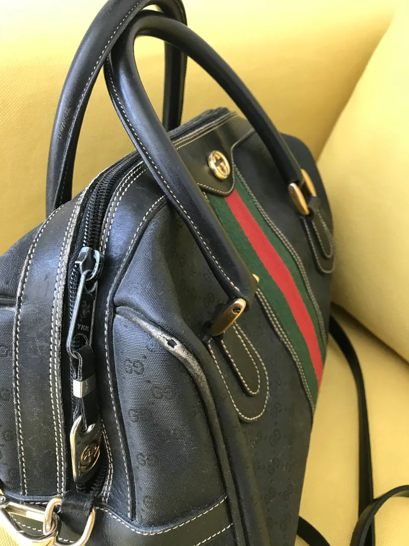 Vintage Gucci Black Signature Boston Bag — image 4