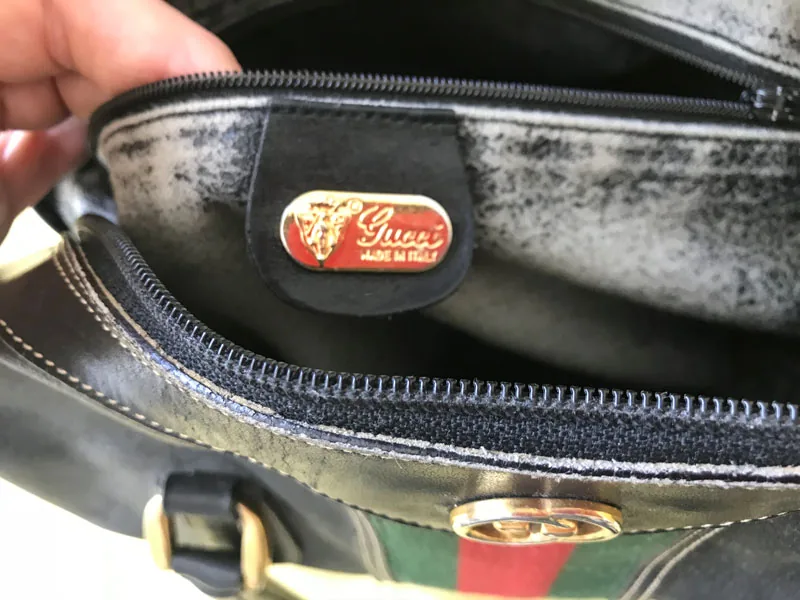 Vintage Gucci Black Signature Boston Bag — image 9