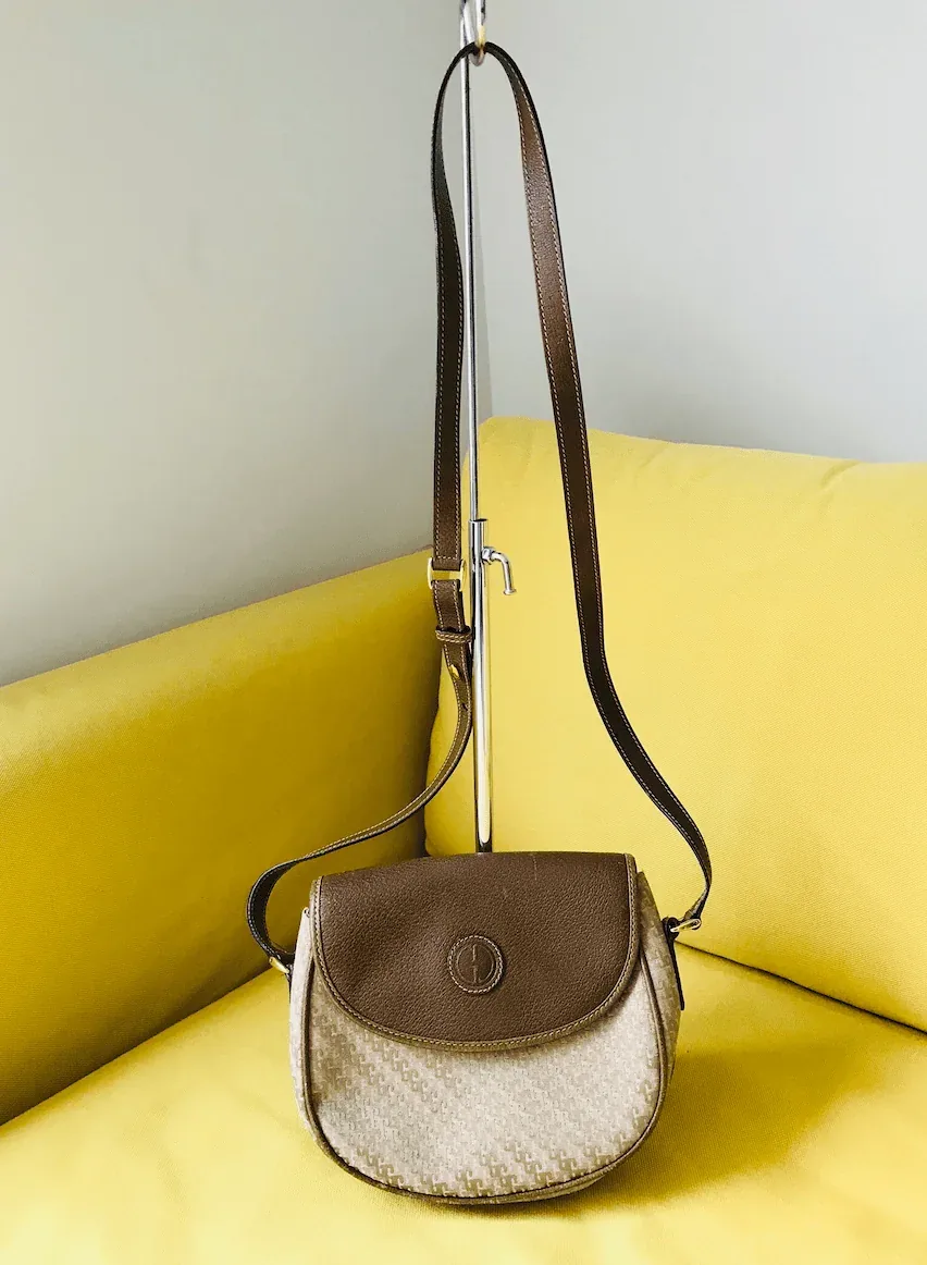 Vintage Gucci Micro GG PVC Leather Cross Body Monogram Bag