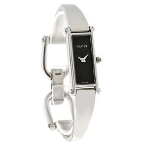 Gucci Silver 1500 Black Dial Ladies Watch