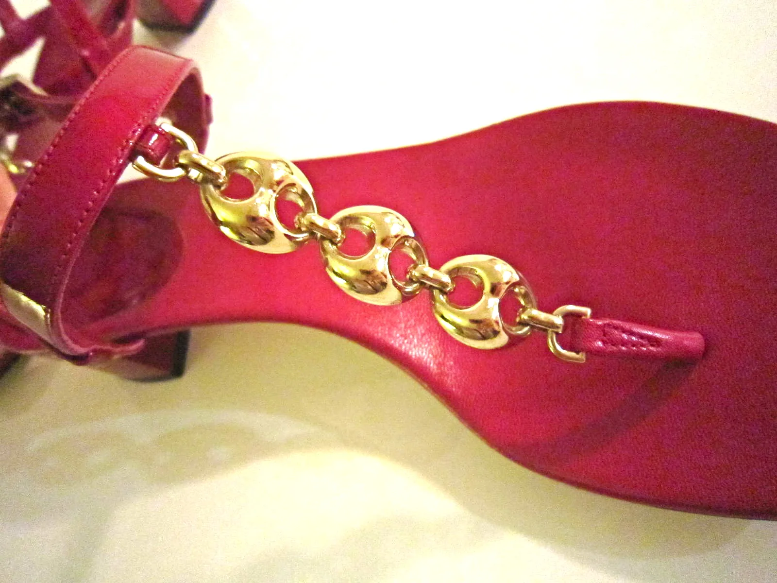 Gucci Cherry Patent Leather Horsebit Sandals — image 4