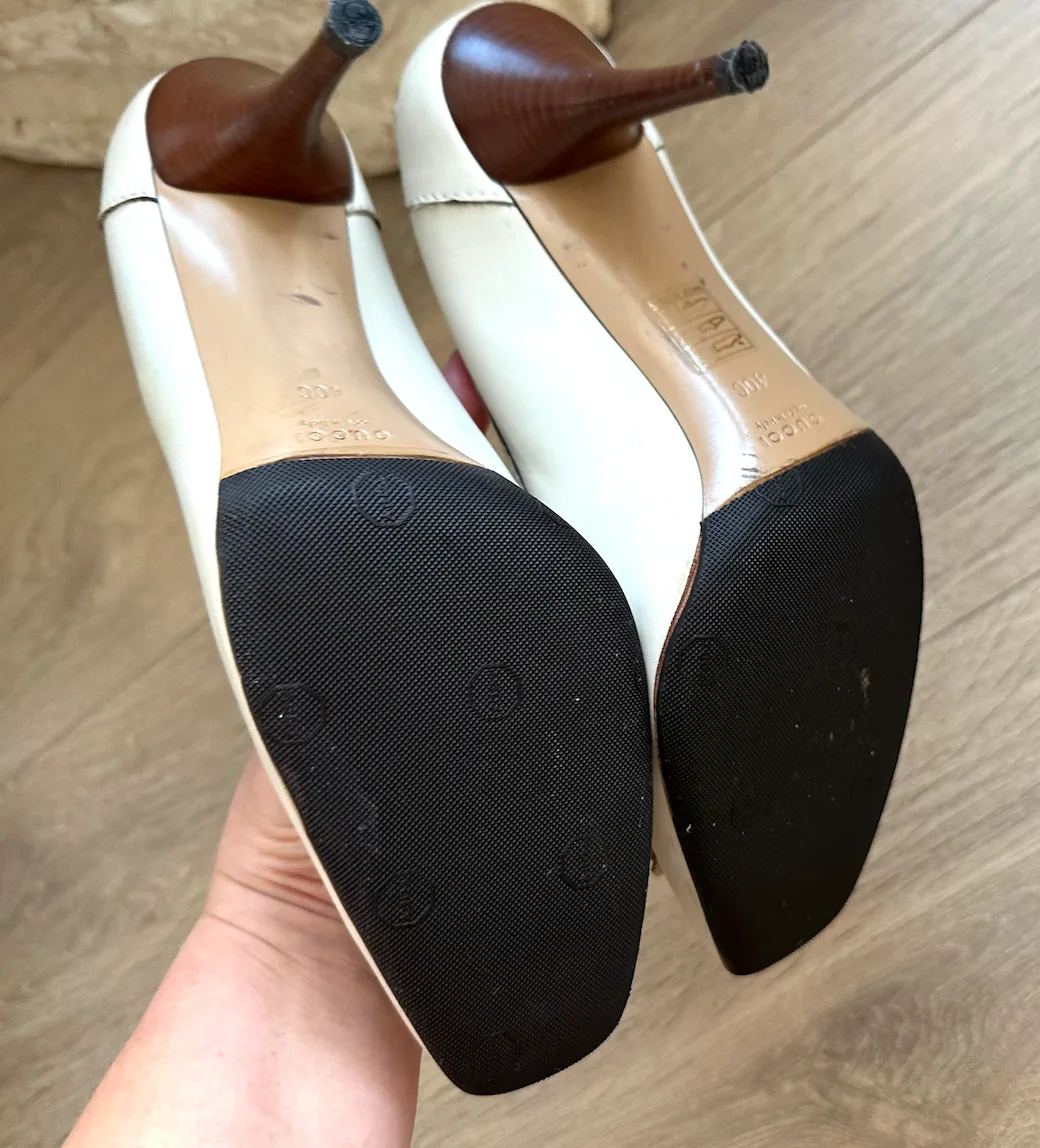 Gucci Leather Bamboo Accent Tassel Heels Ivory Sz.10 — image 10