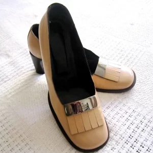 Gucci Signature Beige Leather Pumps/Size 36.5