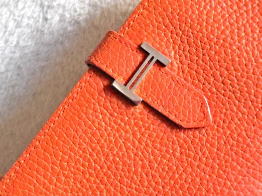 Hermes Orange Epsom Bearn H-Wallet — image 5