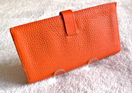 Hermes Orange Epsom Bearn H-Wallet — image 6