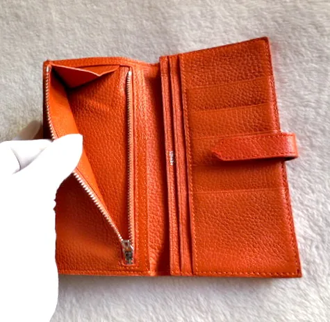 Hermes Orange Epsom Bearn H-Wallet — image 12