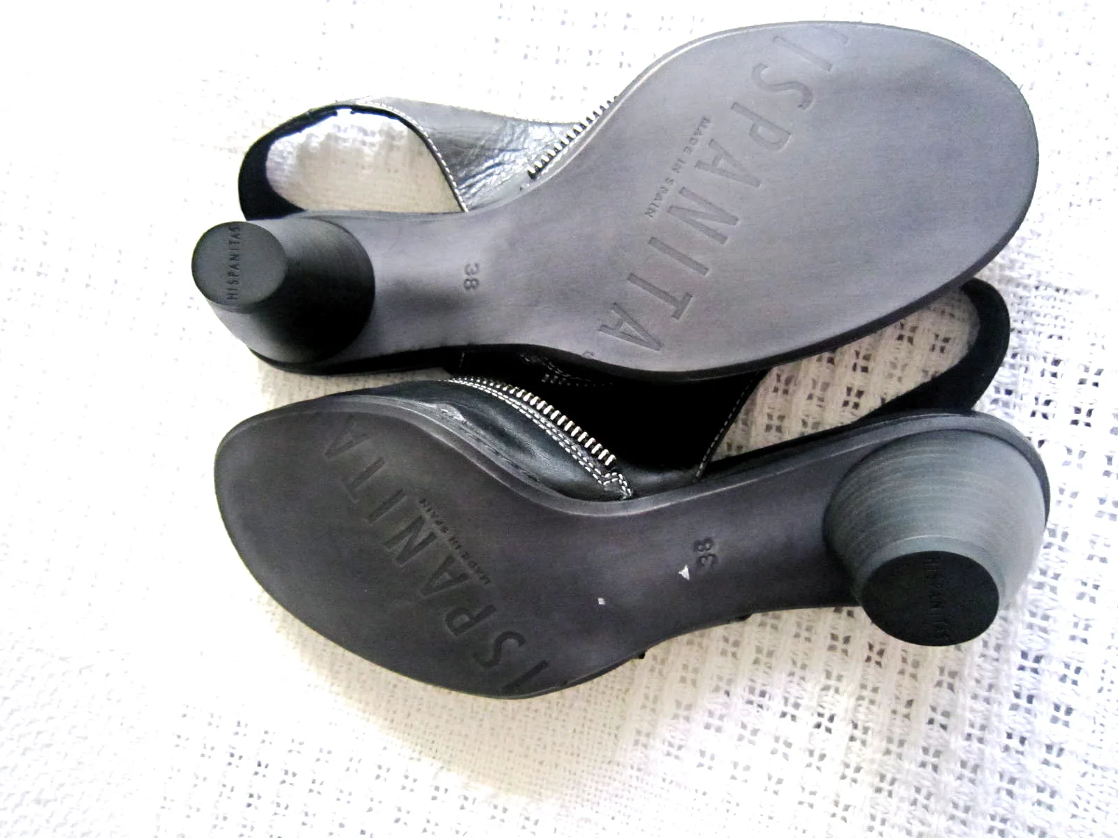 Hispanitas Black Leather Slingback Sandals /Size 8 — image 5