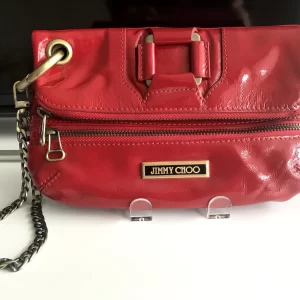 Jimmy Choo Red Patent Mave Clutch