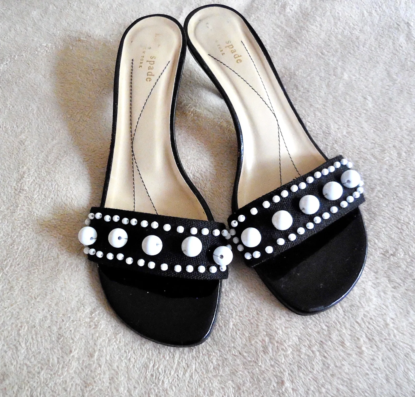 Kate Spade Black & White Mules /Size 8