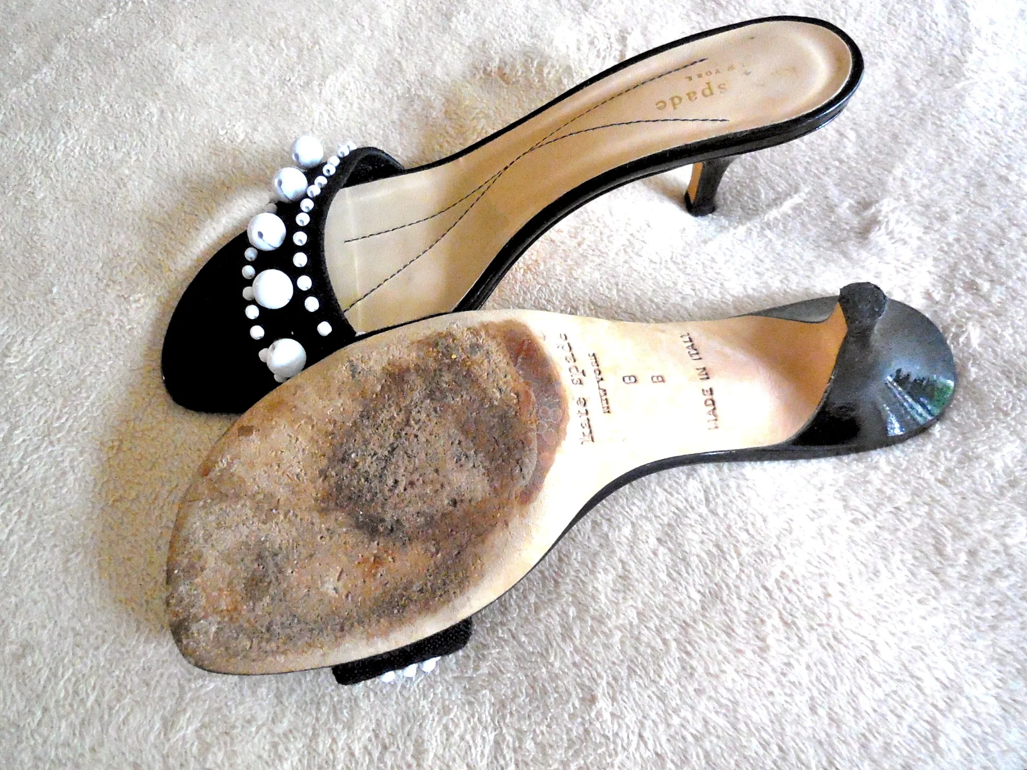 Kate Spade Black & White Mules /Size 8 — image 3