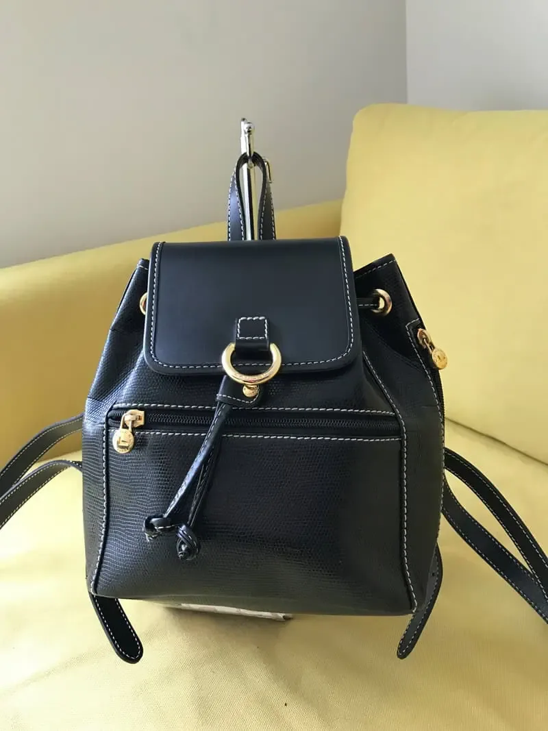 Lancel Paris Black Leather Elsa Mini Backpack