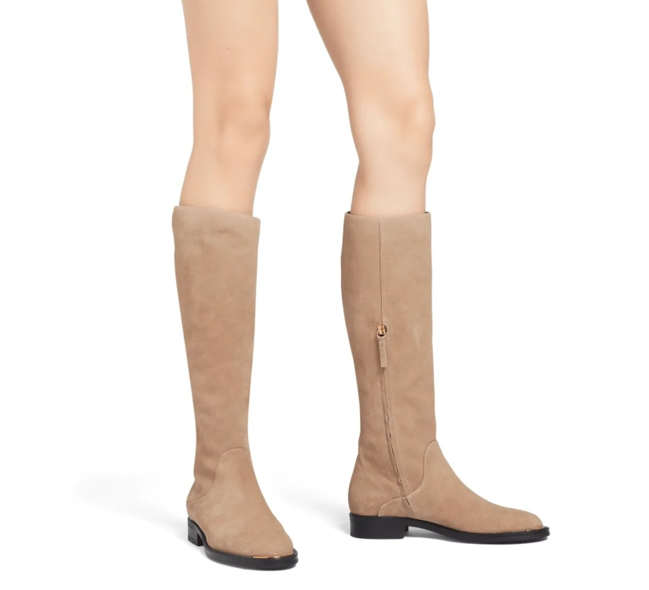 La Canadienne Tall Suede Boots in Biscotti Beige