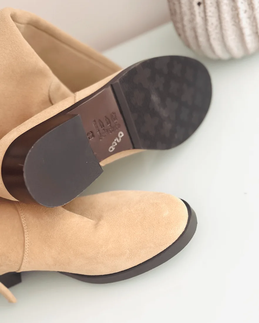 La Canadienne Tall Suede Boots in Biscotti Beige — image 6