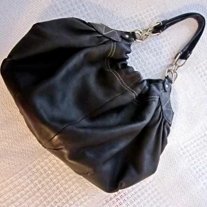 Laundry by Shelli Segal Black Leather Hobo Bag