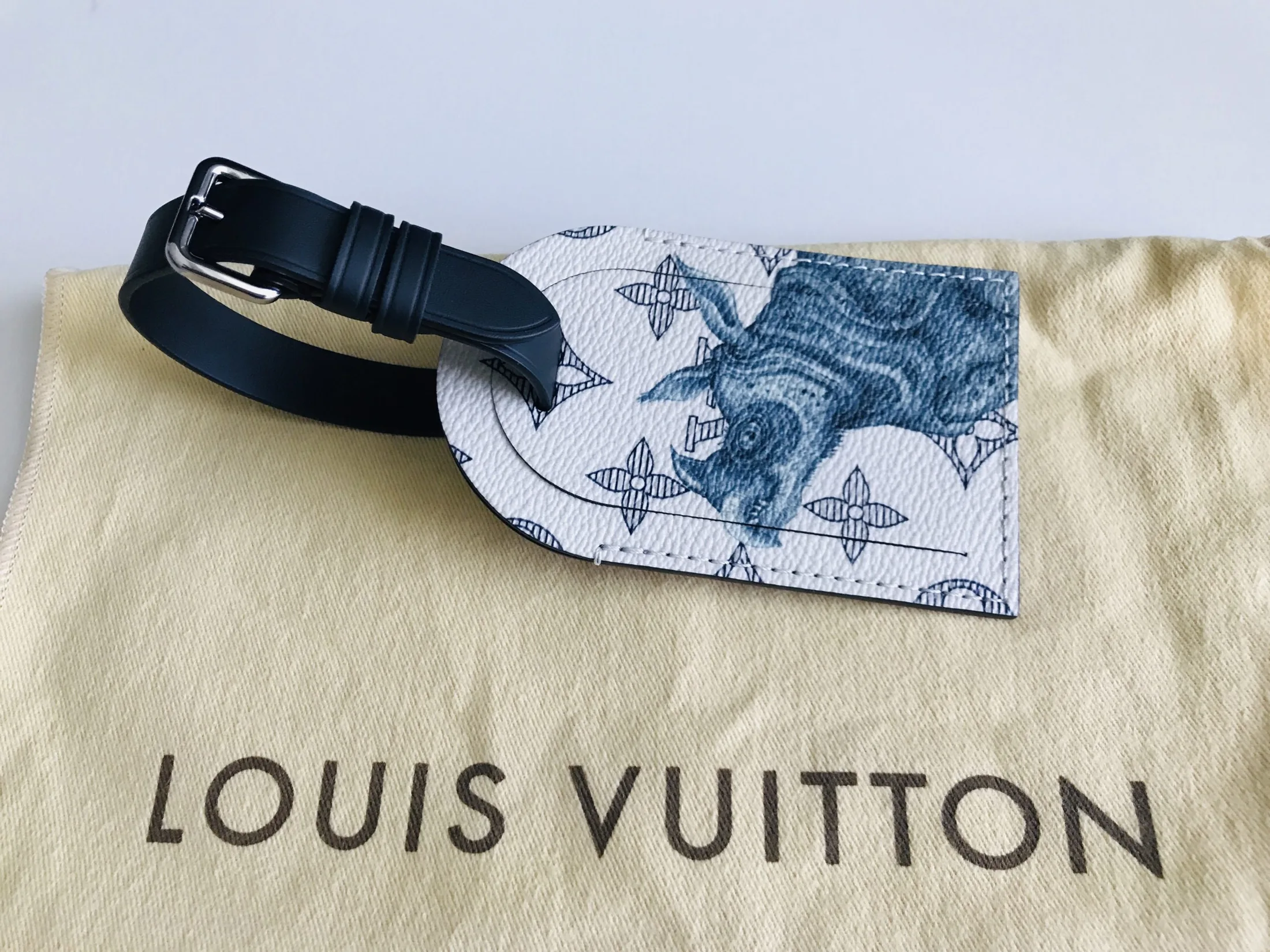 Chapman Collaboration Savanna White Rhino Name Tag — image 2