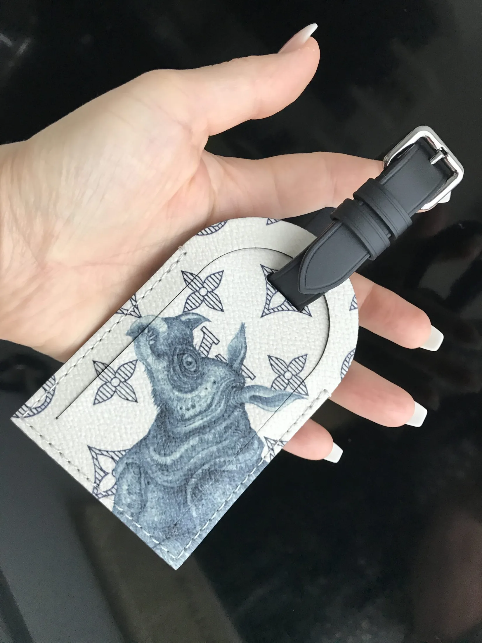Chapman Collaboration Savanna White Rhino Name Tag — image 3