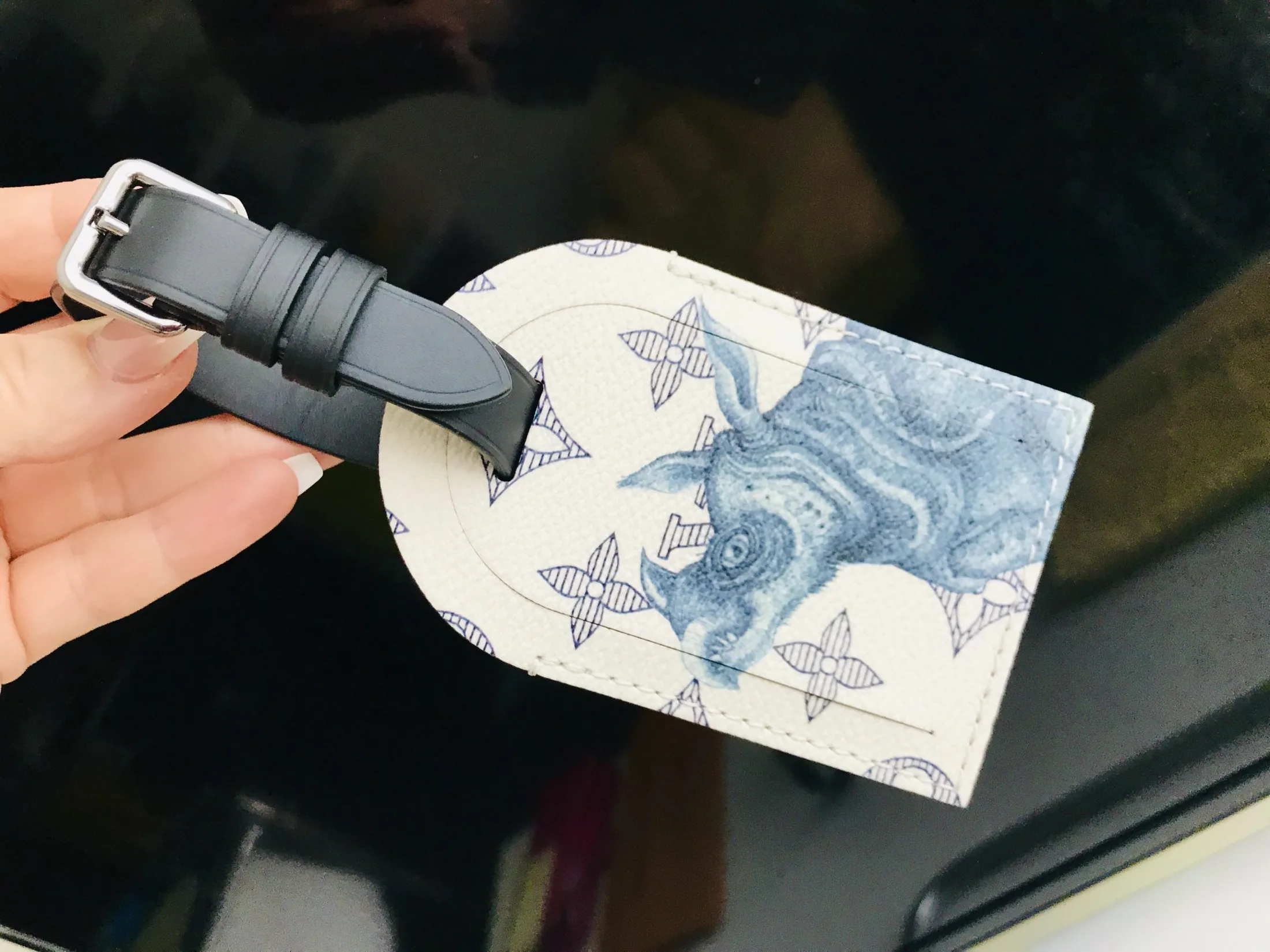 Chapman Collaboration Savanna White Rhino Name Tag — image 4