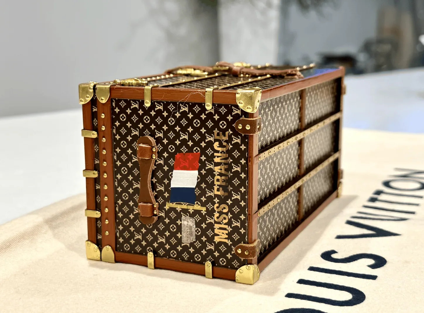 Miniature Miss France Wooden Mail Trunk — image 9