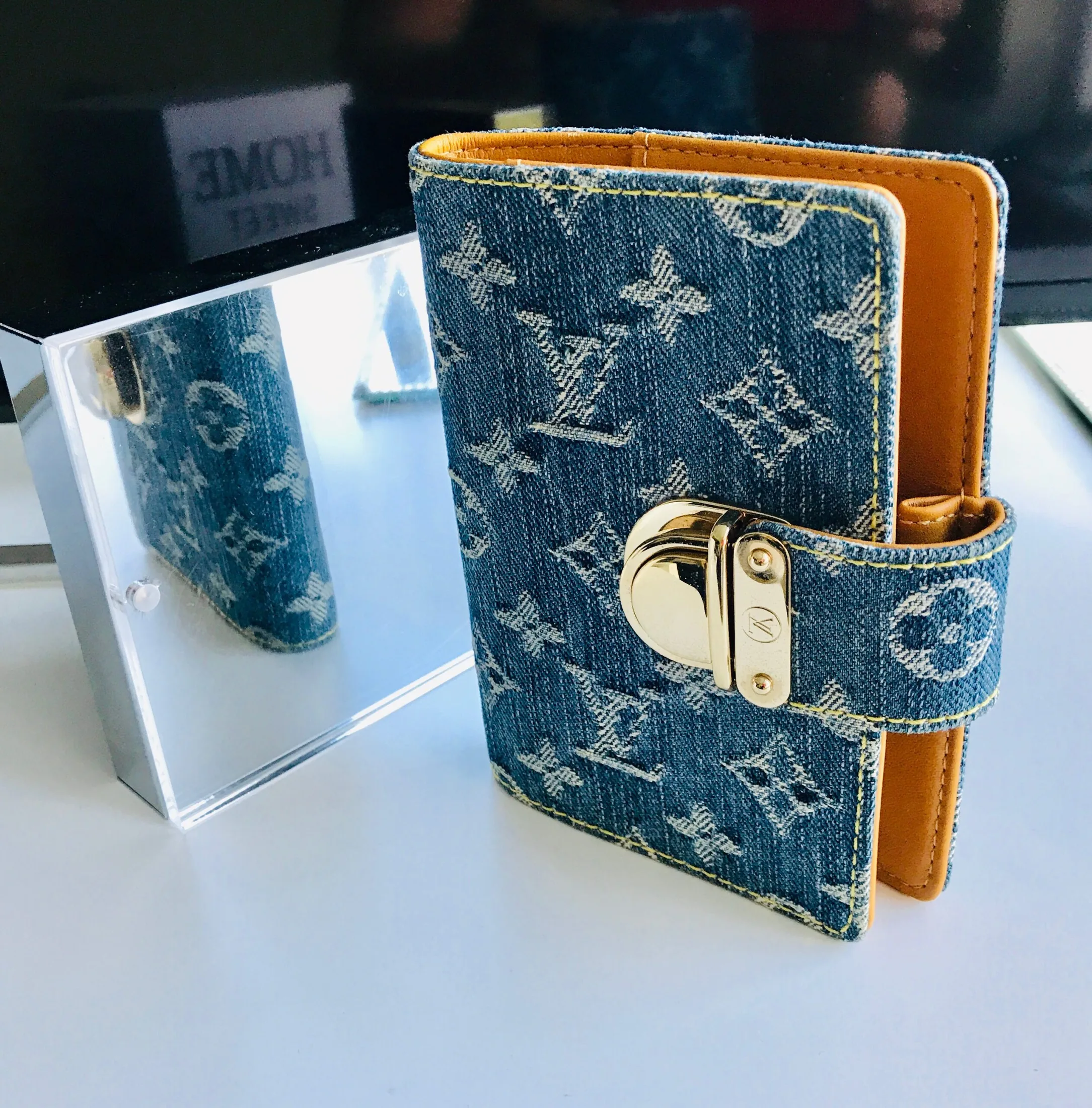 Monogram Blue Denim Agenda Day Planner — image 4