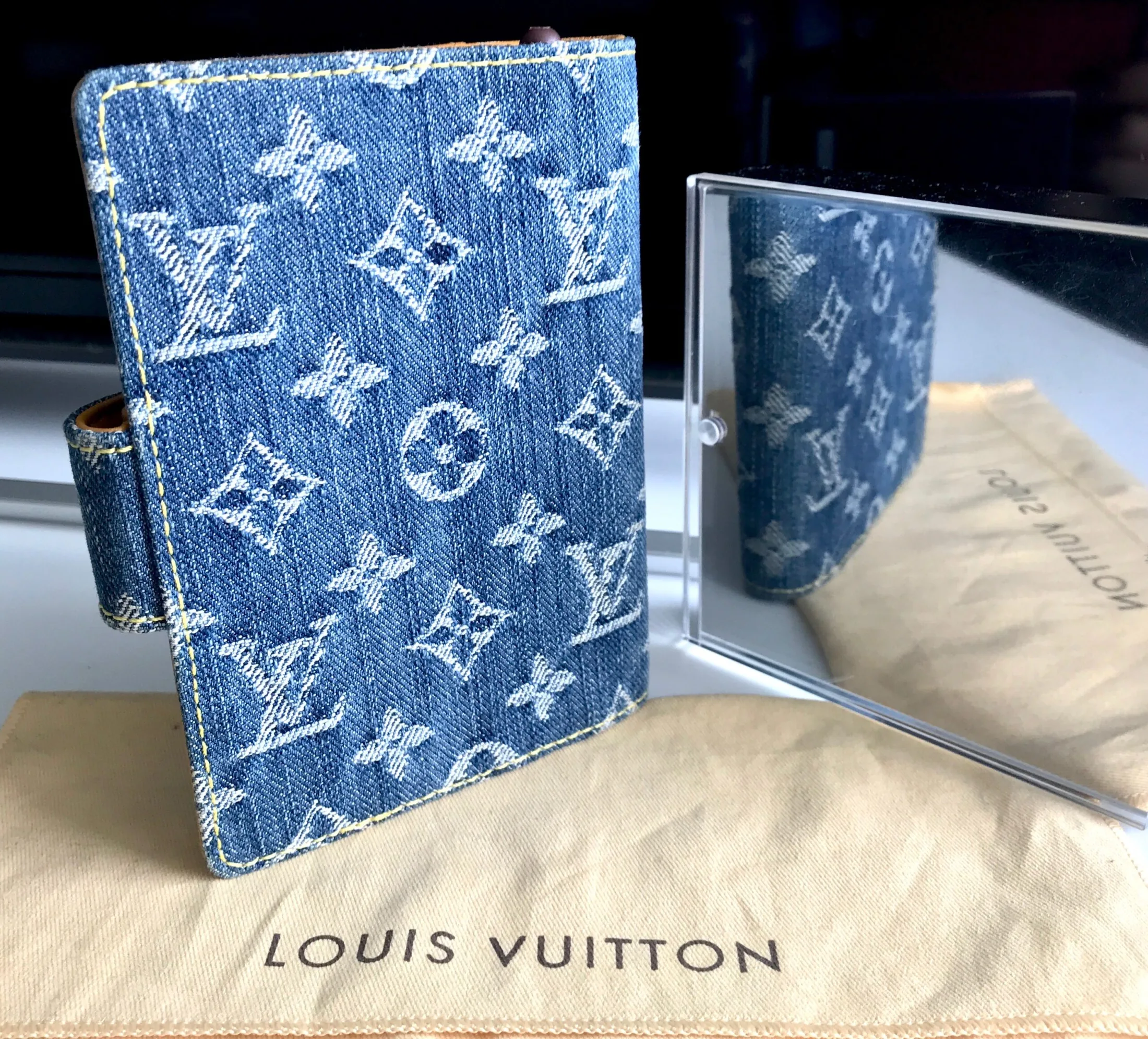 Monogram Blue Denim Agenda Day Planner — image 5