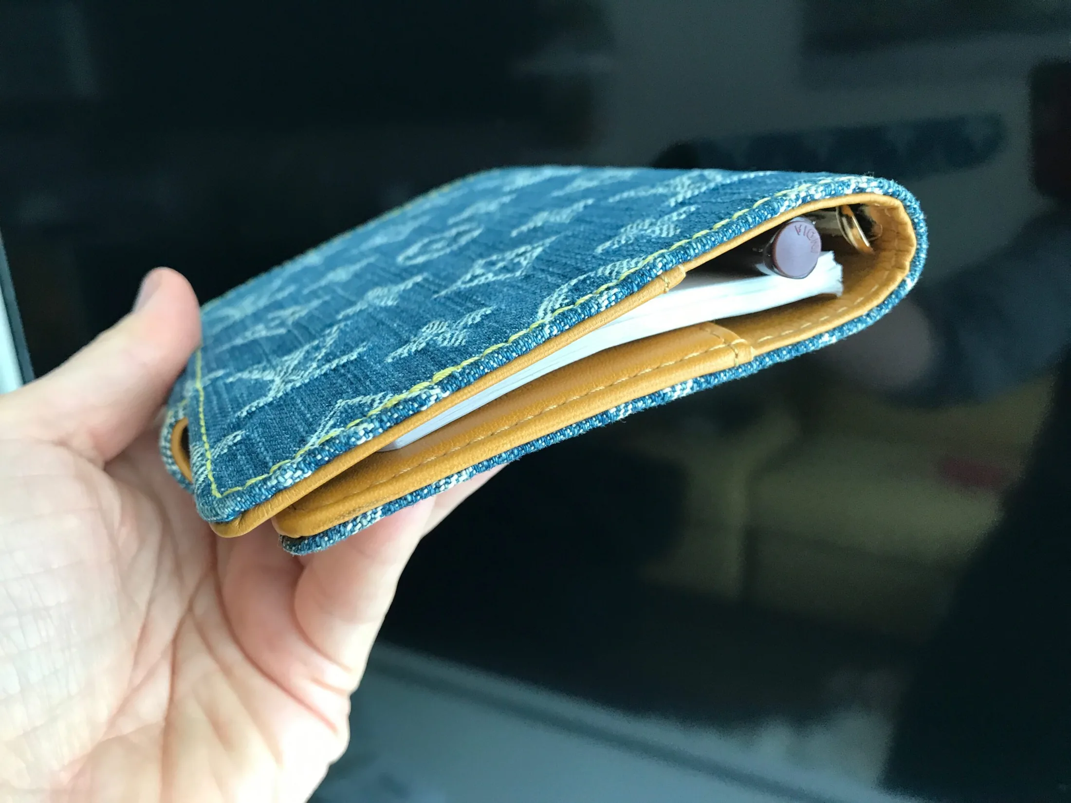Monogram Blue Denim Agenda Day Planner — image 9