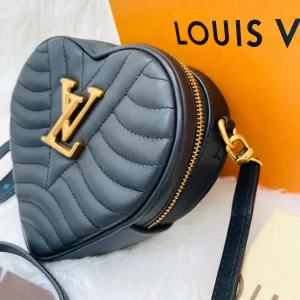 Louis Vuitton New Wave Black Calfskin Heart 3 IN 1 Pouch